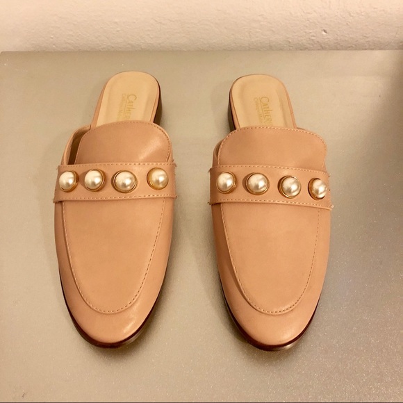 Shoes - Faux Leather Pearl Loafers
